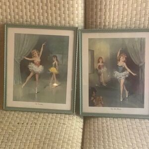 BALLERINAS ART ORIGINAL LITHOGRAPH PRINTS  (2) FLORENCE KROGER